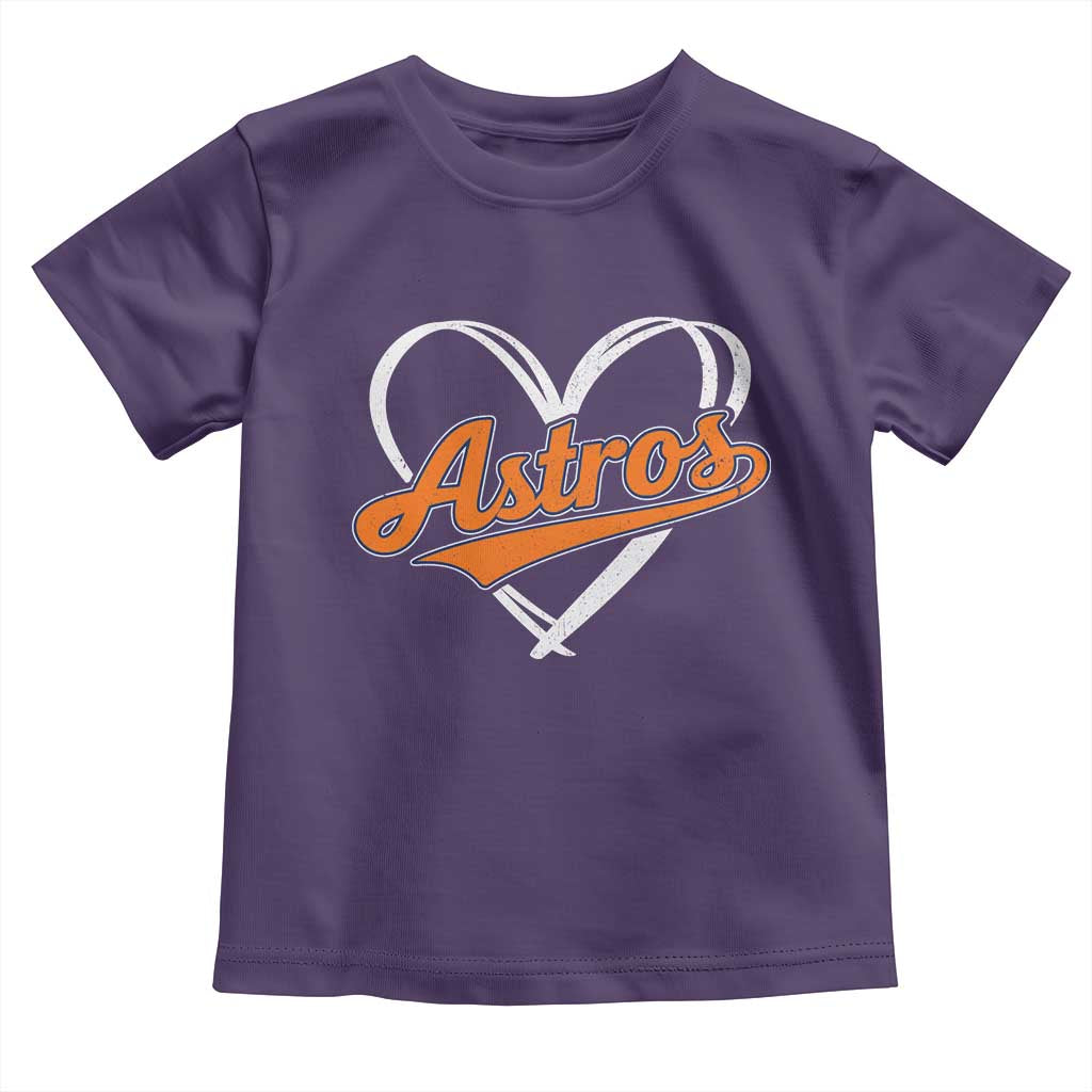 Vintage Astro Name Sports Style Toddler T Shirt Varsity Script Vintage Baseball Heart Graphic TS10 Purple Print Your Wear