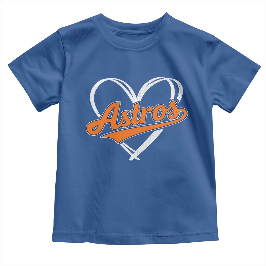 Vintage Astro Name Sports Style Toddler T Shirt Varsity Script Vintage Baseball Heart Graphic TS10 Royal Blue Print Your Wear