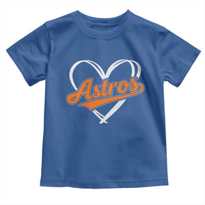 Vintage Astro Name Sports Style Toddler T Shirt Varsity Script Vintage Baseball Heart Graphic TS10 Royal Blue Print Your Wear