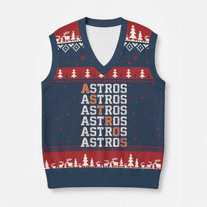 Vintage Astro Last Name V-Neck Knit Sweater Vest Retro Baseball Fans Sports Style TS10 Navy Red Print Your Wear
