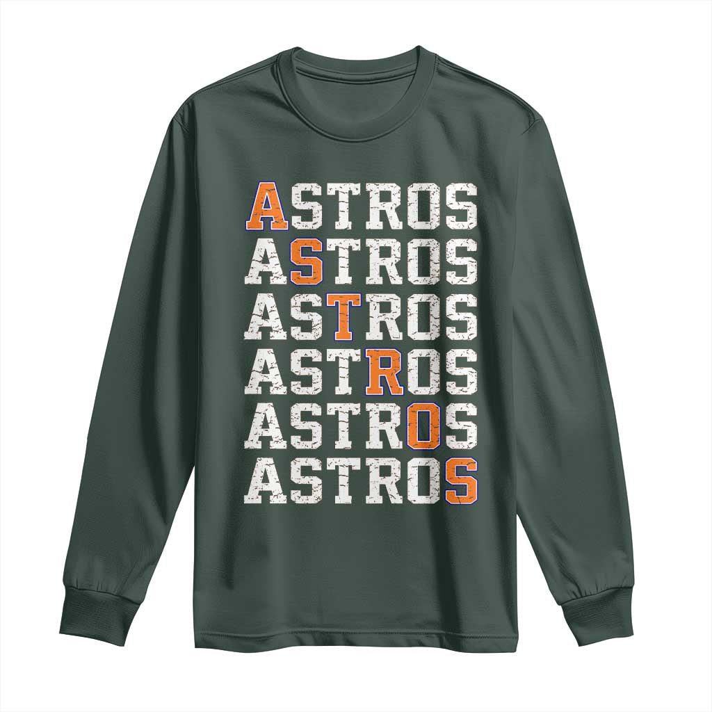 Vintage Astro Last Name Long Sleeve Shirt Retro Baseball Fans Sports Style TS10 Dark Forest Green Print Your Wear