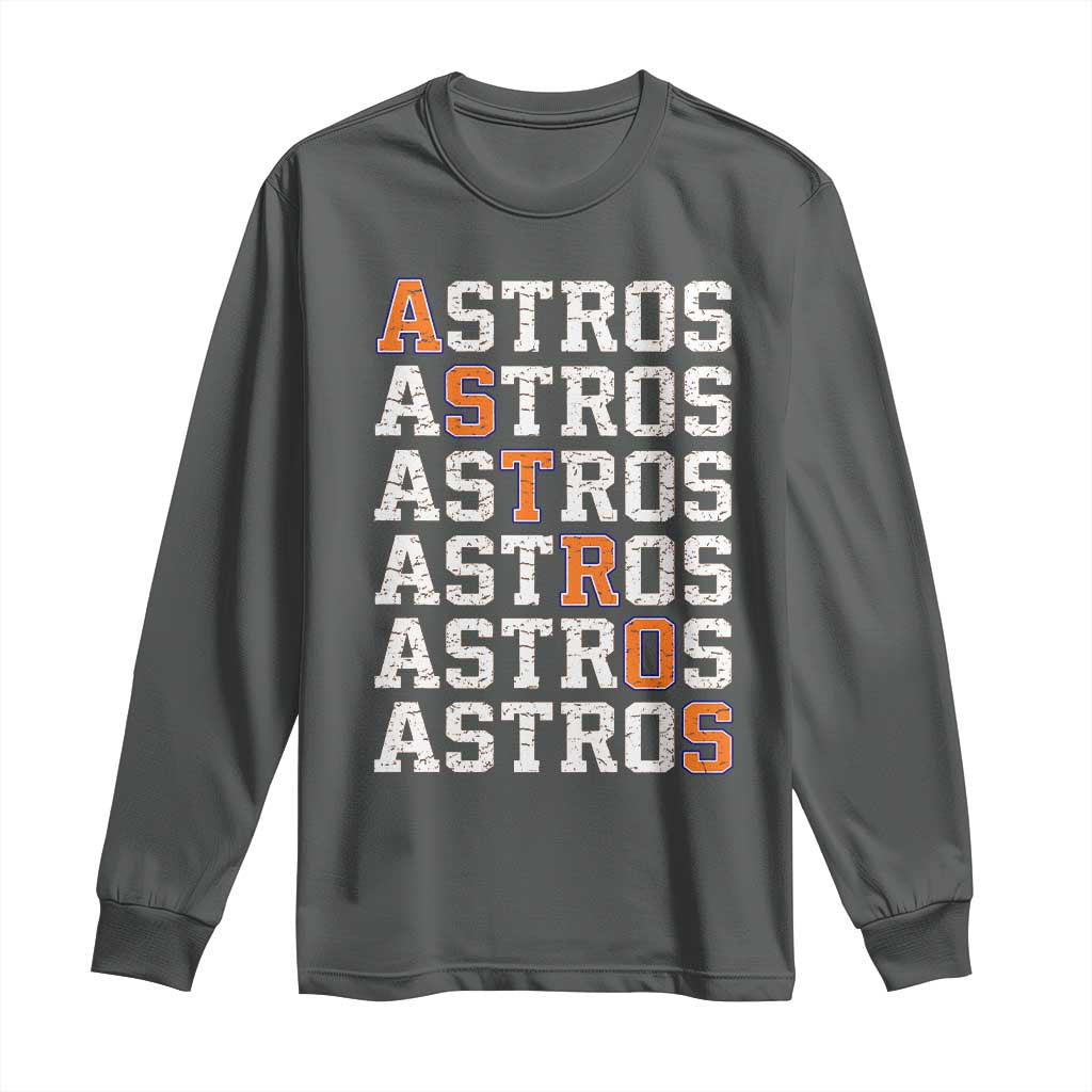Vintage Astro Last Name Long Sleeve Shirt Retro Baseball Fans Sports Style TS10 Dark Heather Print Your Wear