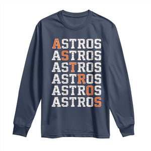 Vintage Astro Last Name Long Sleeve Shirt Retro Baseball Fans Sports Style TS10 Navy Print Your Wear