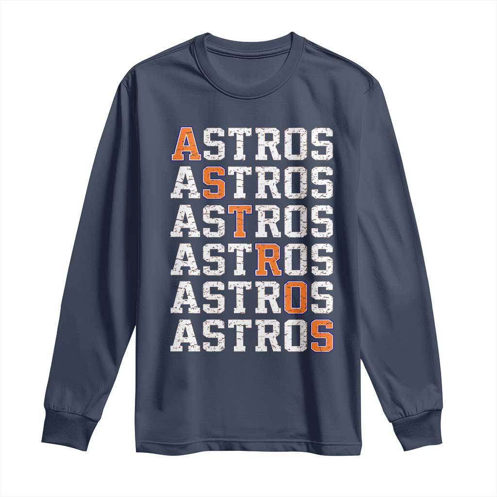 Vintage Astro Last Name Long Sleeve Shirt Retro Baseball Fans Sports Style TS10 Navy Print Your Wear