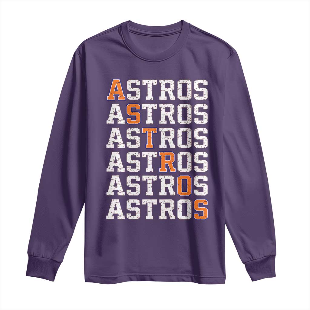 Vintage Astro Last Name Long Sleeve Shirt Retro Baseball Fans Sports Style TS10 Purple Print Your Wear