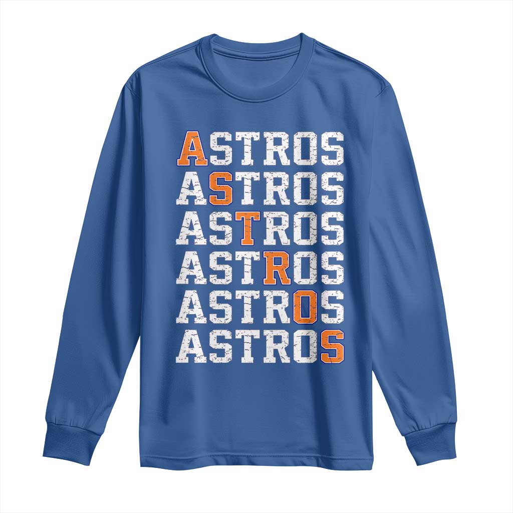 Vintage Astro Last Name Long Sleeve Shirt Retro Baseball Fans Sports Style TS10 Royal Blue Print Your Wear