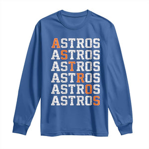 Vintage Astro Last Name Long Sleeve Shirt Retro Baseball Fans Sports Style TS10 Royal Blue Print Your Wear