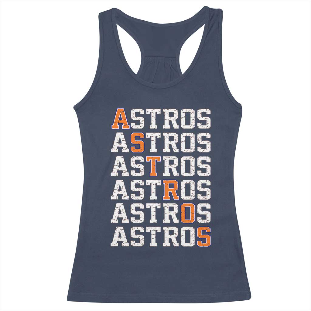Vintage Astro Last Name Racerback Tank Top Retro Baseball Fans Sports Style TS10 Navy Print Your Wear