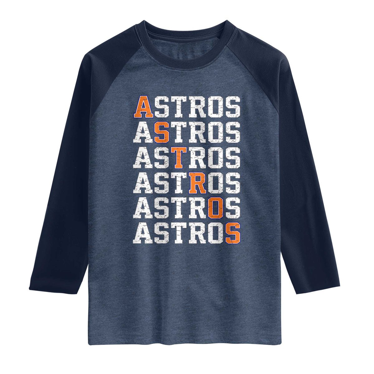 Vintage Astro Last Name Raglan Shirt Retro Baseball Fans Sports Style TS10 Heather Denim Navy Print Your Wear