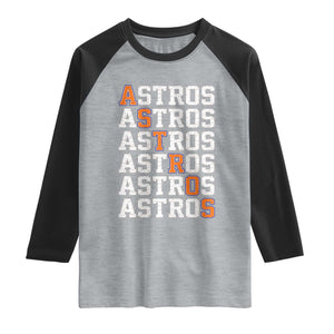 Vintage Astro Last Name Raglan Shirt Retro Baseball Fans Sports Style TS10 Heather Gray Black Print Your Wear