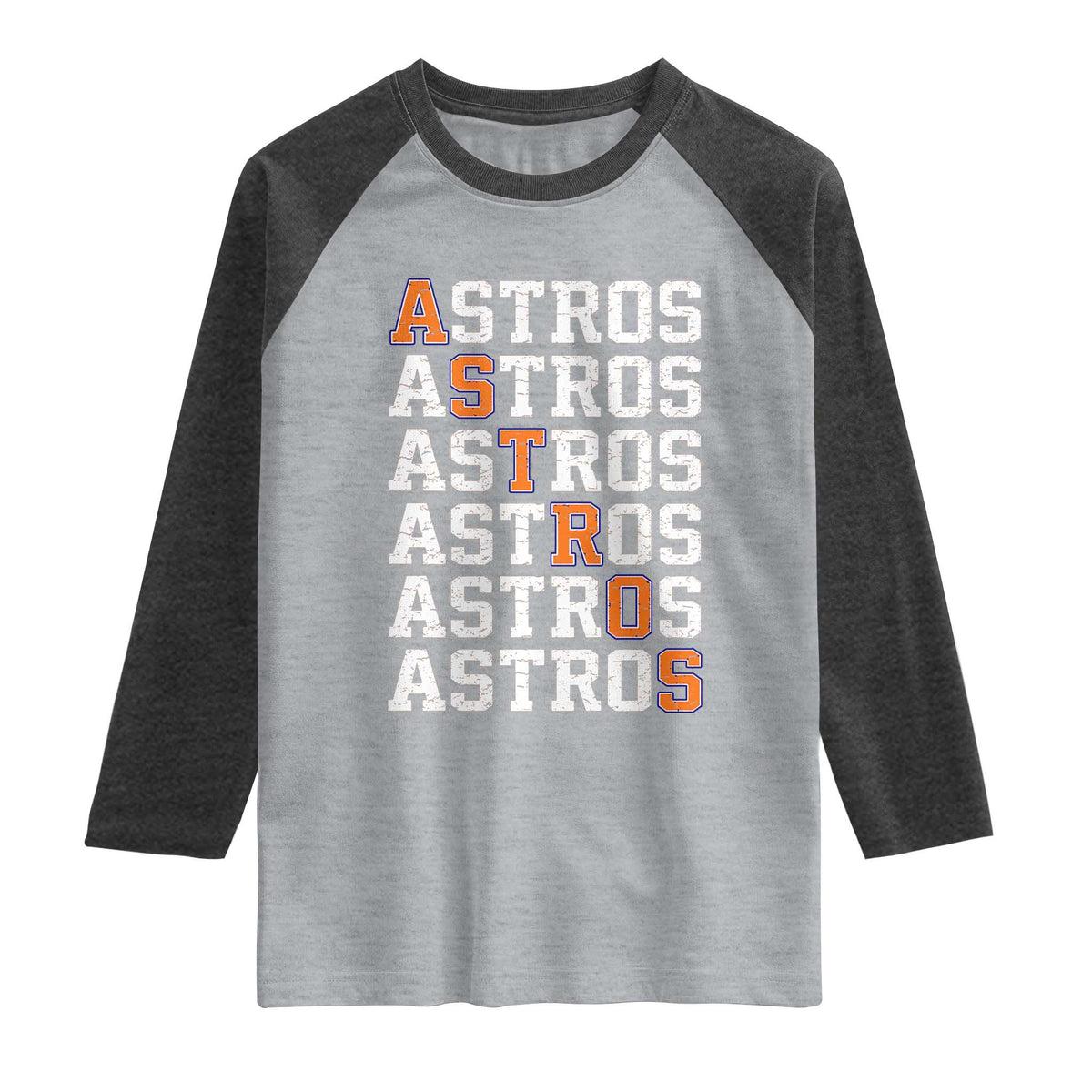 Vintage Astro Last Name Raglan Shirt Retro Baseball Fans Sports Style TS10 Heather Gray Heather Charcoal Print Your Wear