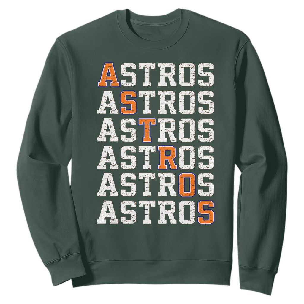 Vintage Astro Last Name Sweatshirt Retro Baseball Fans Sports Style TS10 Dark Forest Green Print Your Wear