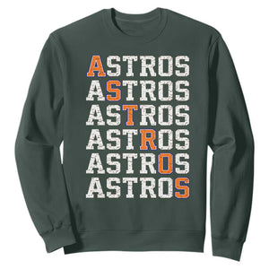 Vintage Astro Last Name Sweatshirt Retro Baseball Fans Sports Style TS10 Dark Forest Green Print Your Wear