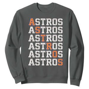 Vintage Astro Last Name Sweatshirt Retro Baseball Fans Sports Style TS10 Dark Heather Print Your Wear