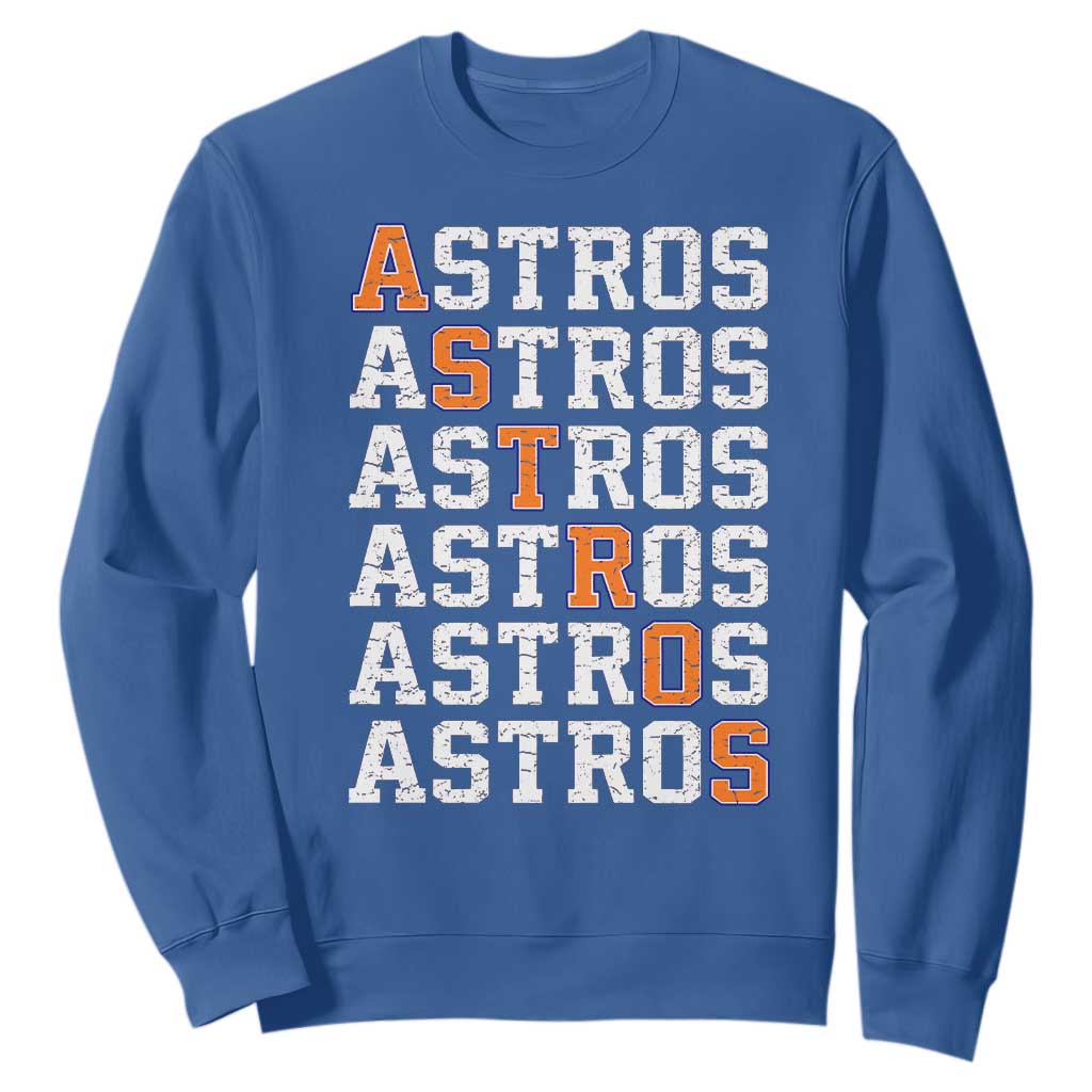 Vintage Astro Last Name Sweatshirt Retro Baseball Fans Sports Style TS10 Royal Blue Print Your Wear