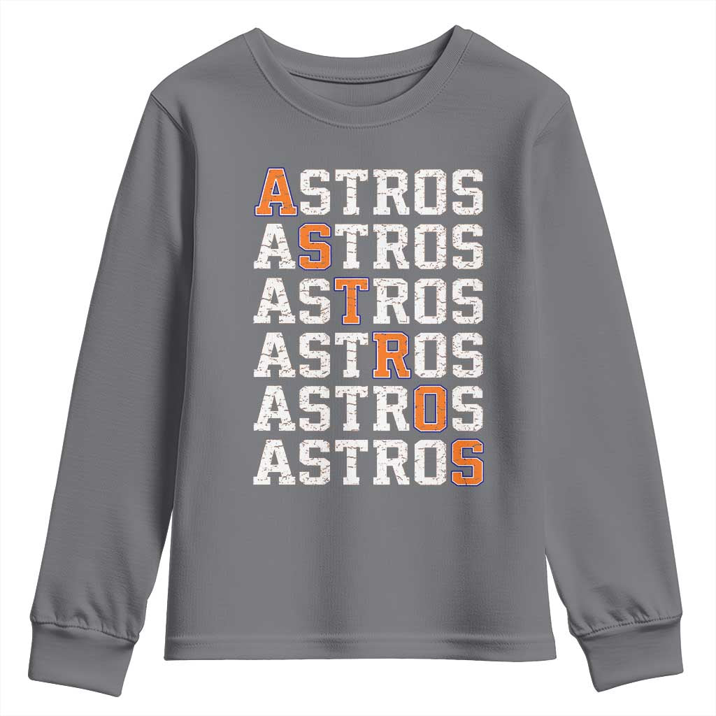 Vintage Astro Last Name Youth Sweatshirt Retro Baseball Fans Sports Style TS10 Charcoal Print Your Wear