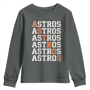 Vintage Astro Last Name Youth Sweatshirt Retro Baseball Fans Sports Style TS10 Dark Heather Print Your Wear