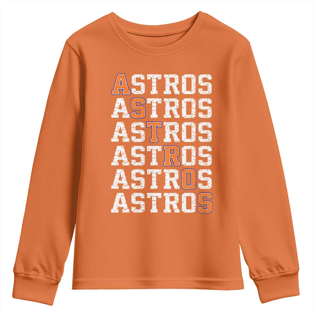 Vintage Astro Last Name Youth Sweatshirt Retro Baseball Fans Sports Style TS10 Orange Print Your Wear