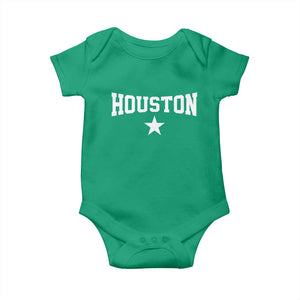 Vintage Houston Baby Onesie Retro Texas Throwback Athletic Sports Style 80s 90s TS10 Irish Green Print Your Wear