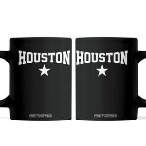 Vintage Houston Coffee Mug Retro Texas Throwback Athletic Sports Style 80s 90s TS10 Black Print Your Wear