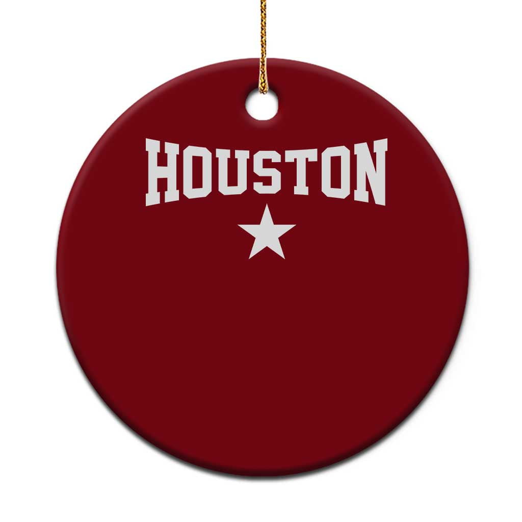 Vintage Houston Ceramic Ornament Retro Texas Throwback Athletic Sports Style 80s 90s TS10 1pc Red Print Your Wear