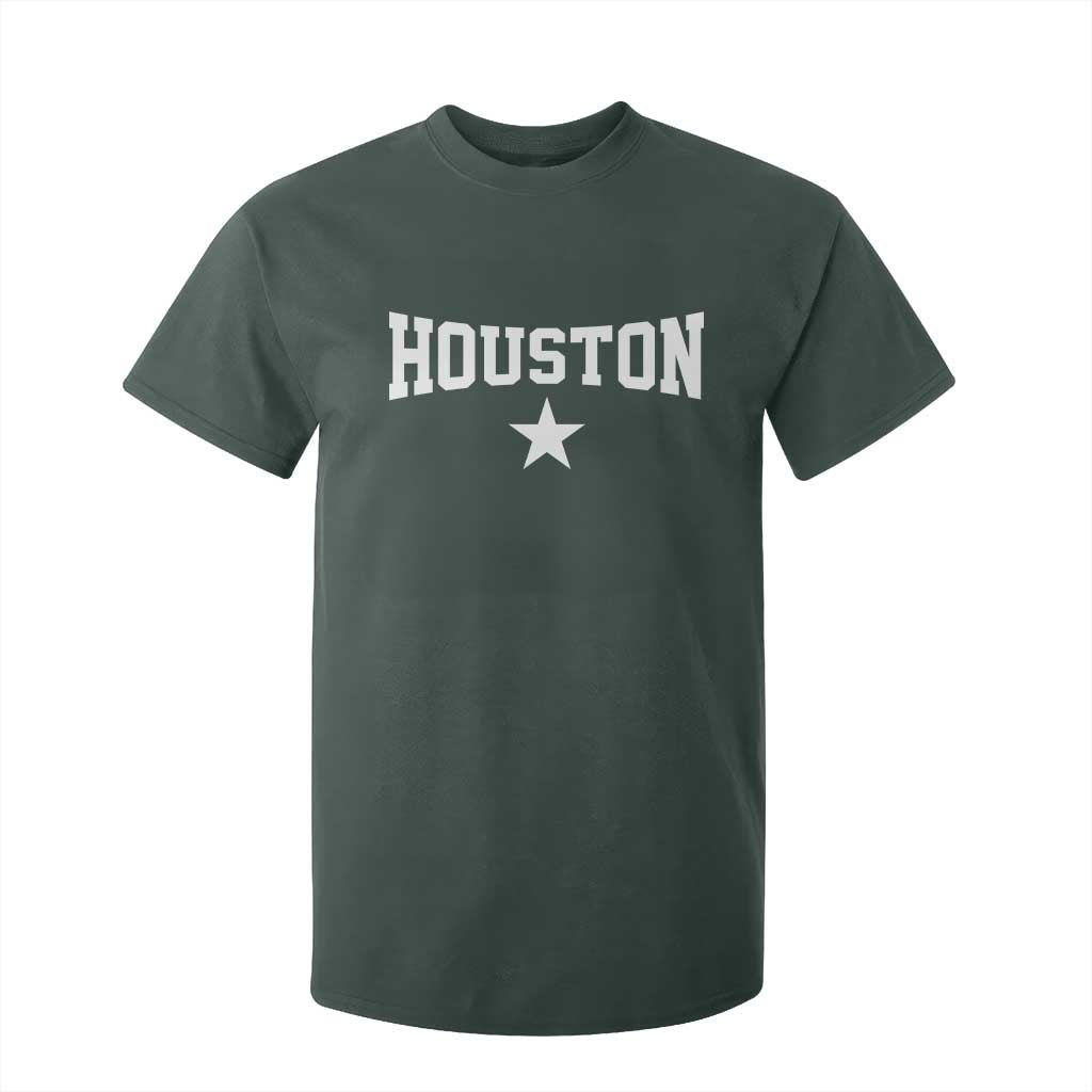 Vintage Houston T Shirt For Kid Retro Texas Throwback Athletic Sports Style 80s 90s TS10 Dark Forest Green Print Your Wear