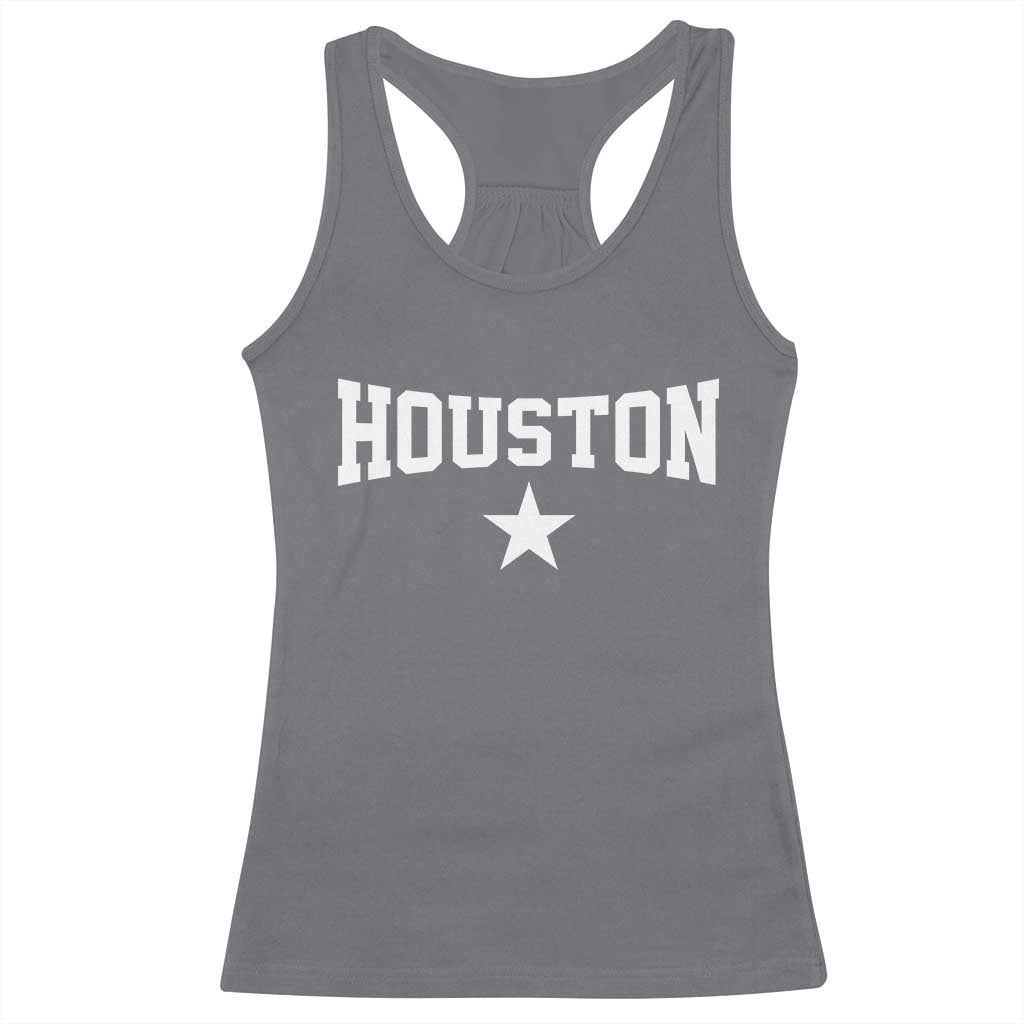 Vintage Houston Racerback Tank Top Retro Texas Throwback Athletic Sports Style 80s 90s TS10 Charcoal Print Your Wear
