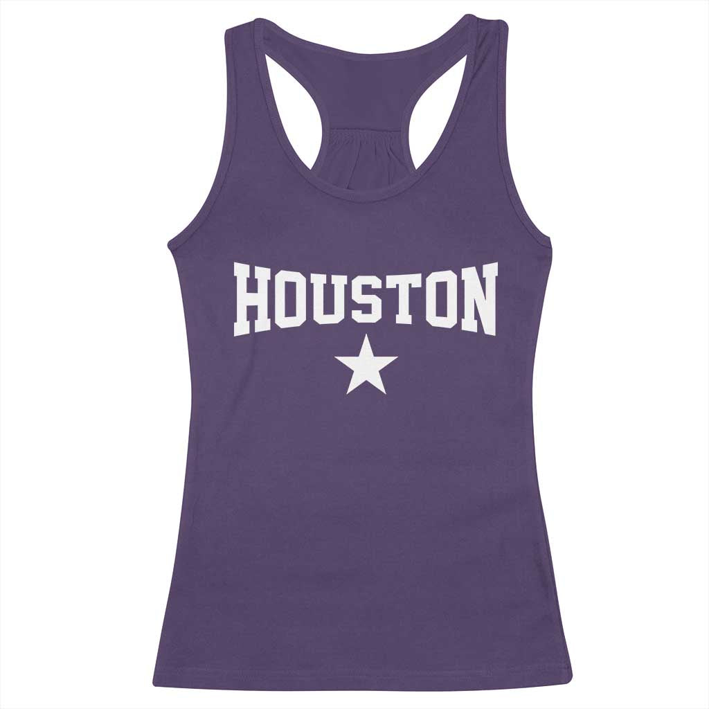Vintage Houston Racerback Tank Top Retro Texas Throwback Athletic Sports Style 80s 90s TS10 Purple Print Your Wear