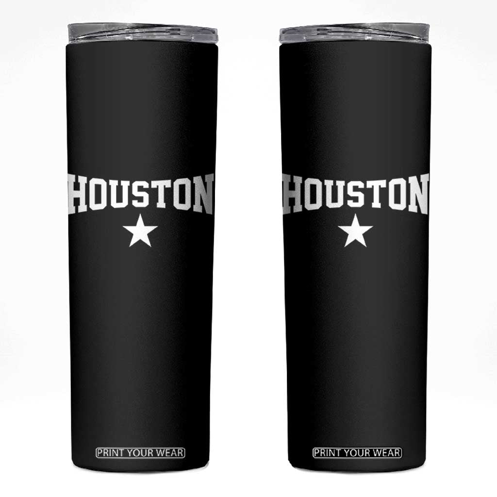 Vintage Houston Skinny Tumbler Retro Texas Throwback Athletic Sports Style 80s 90s TS10 Black Print Your Wear