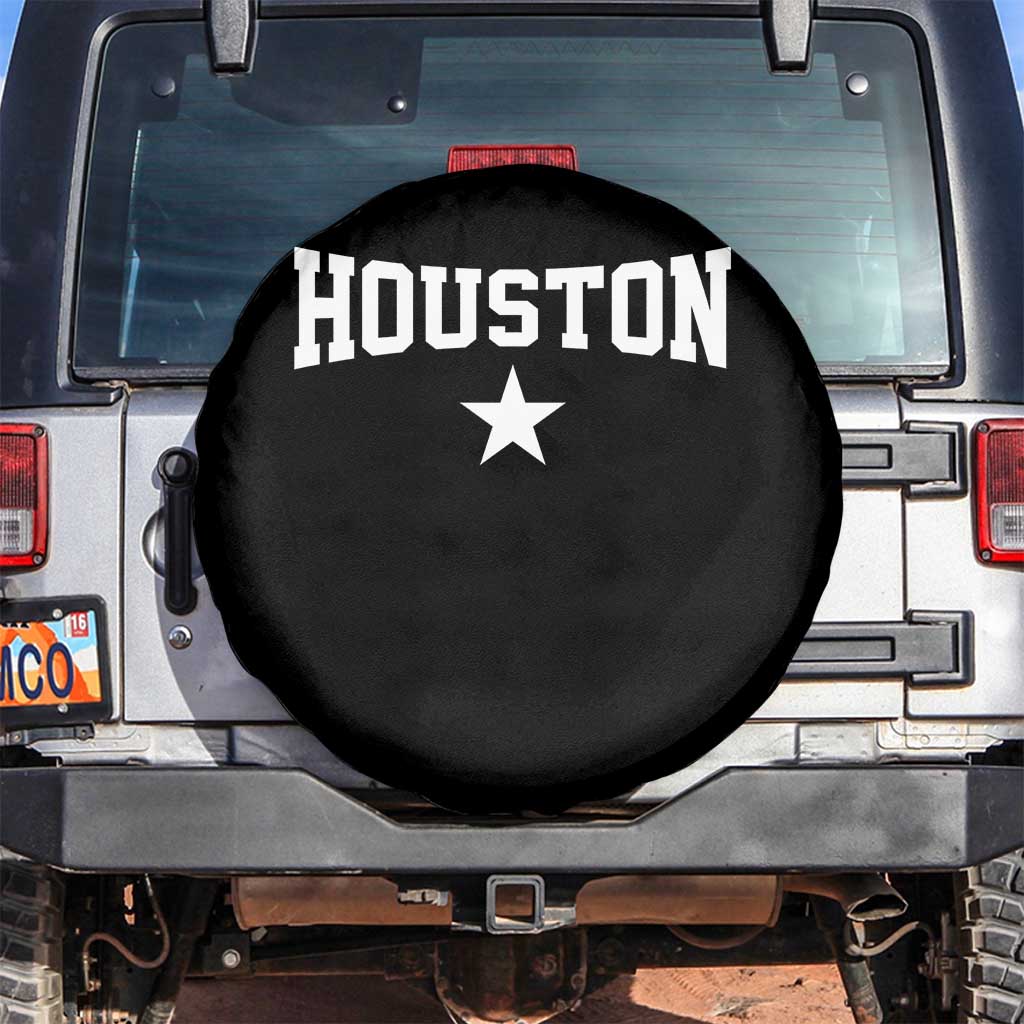 Vintage Houston Spare Tire Cover Retro Texas Throwback Athletic Sports Style 80s 90s TS10 No hole Black Print Your Wear