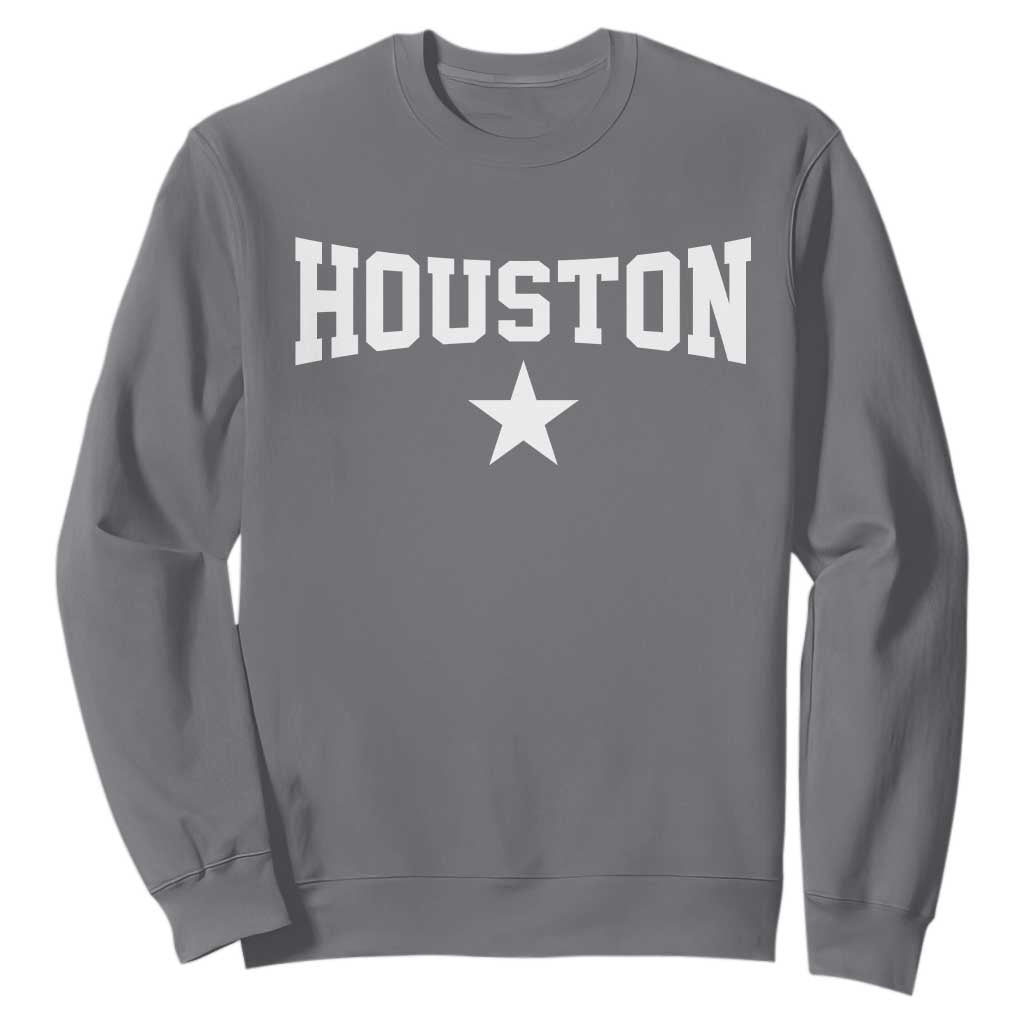 Vintage Houston Sweatshirt Retro Texas Throwback Athletic Sports Style 80s 90s TS10 Charcoal Print Your Wear
