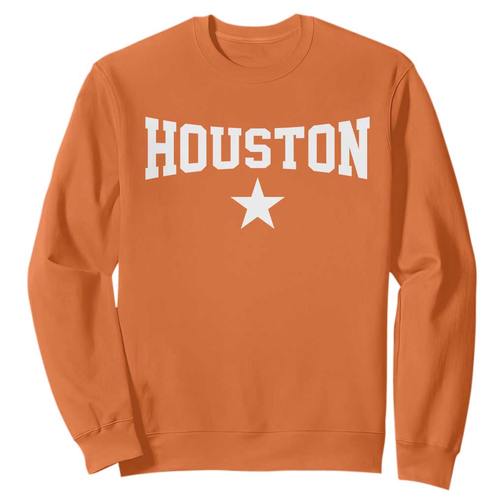 Vintage Houston Sweatshirt Retro Texas Throwback Athletic Sports Style 80s 90s TS10 Orange Print Your Wear