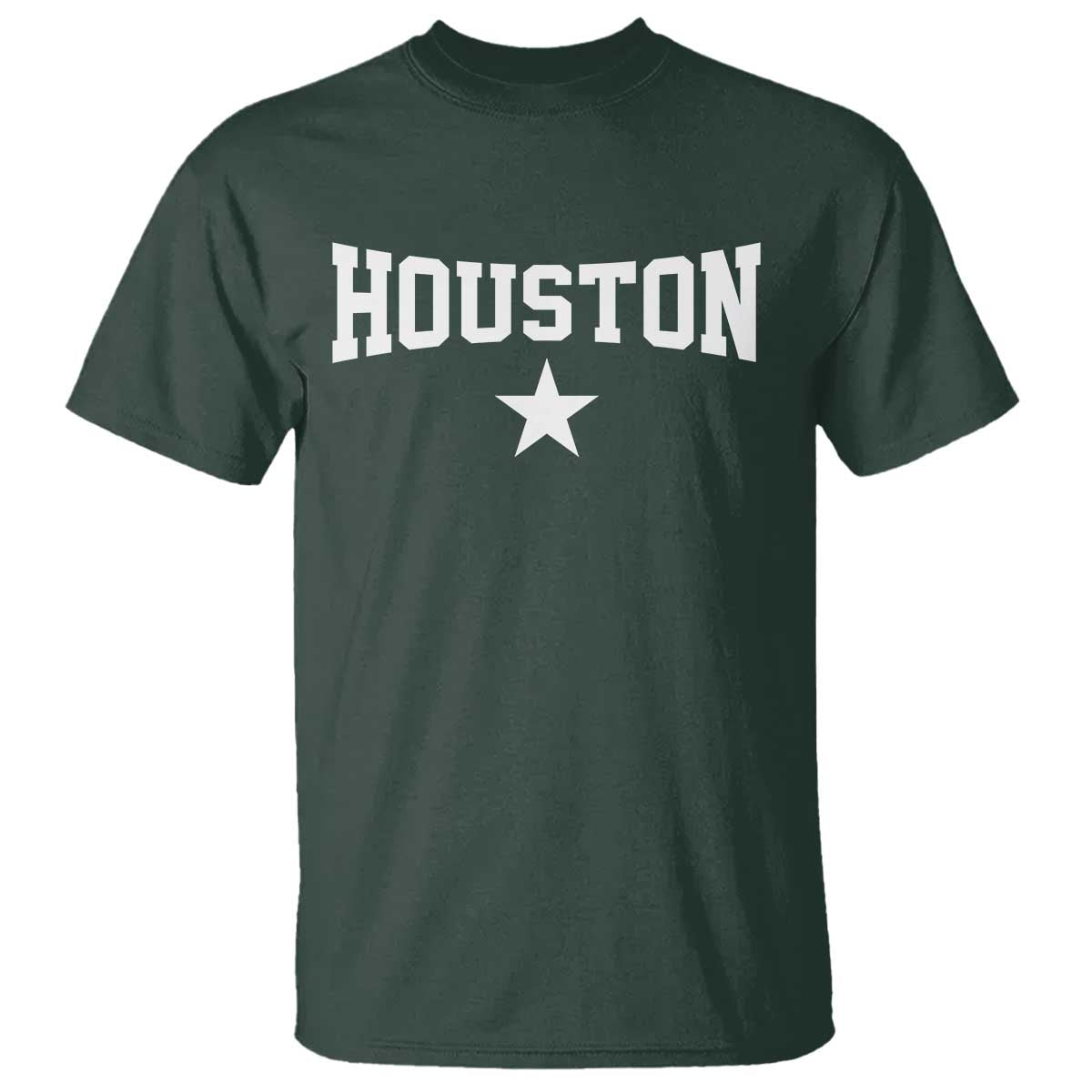 Vintage Houston T Shirt Retro Texas Throwback Athletic Sports Style 80s 90s TS10 Dark Forest Green Print Your Wear