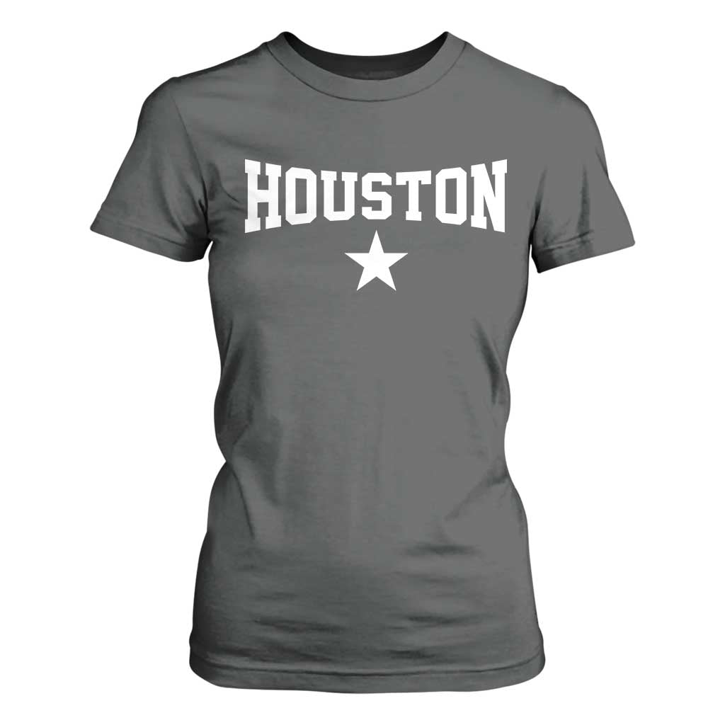 Vintage Houston T Shirt For Women Retro Texas Throwback Athletic Sports Style 80s 90s TS10 Dark Heather Print Your Wear
