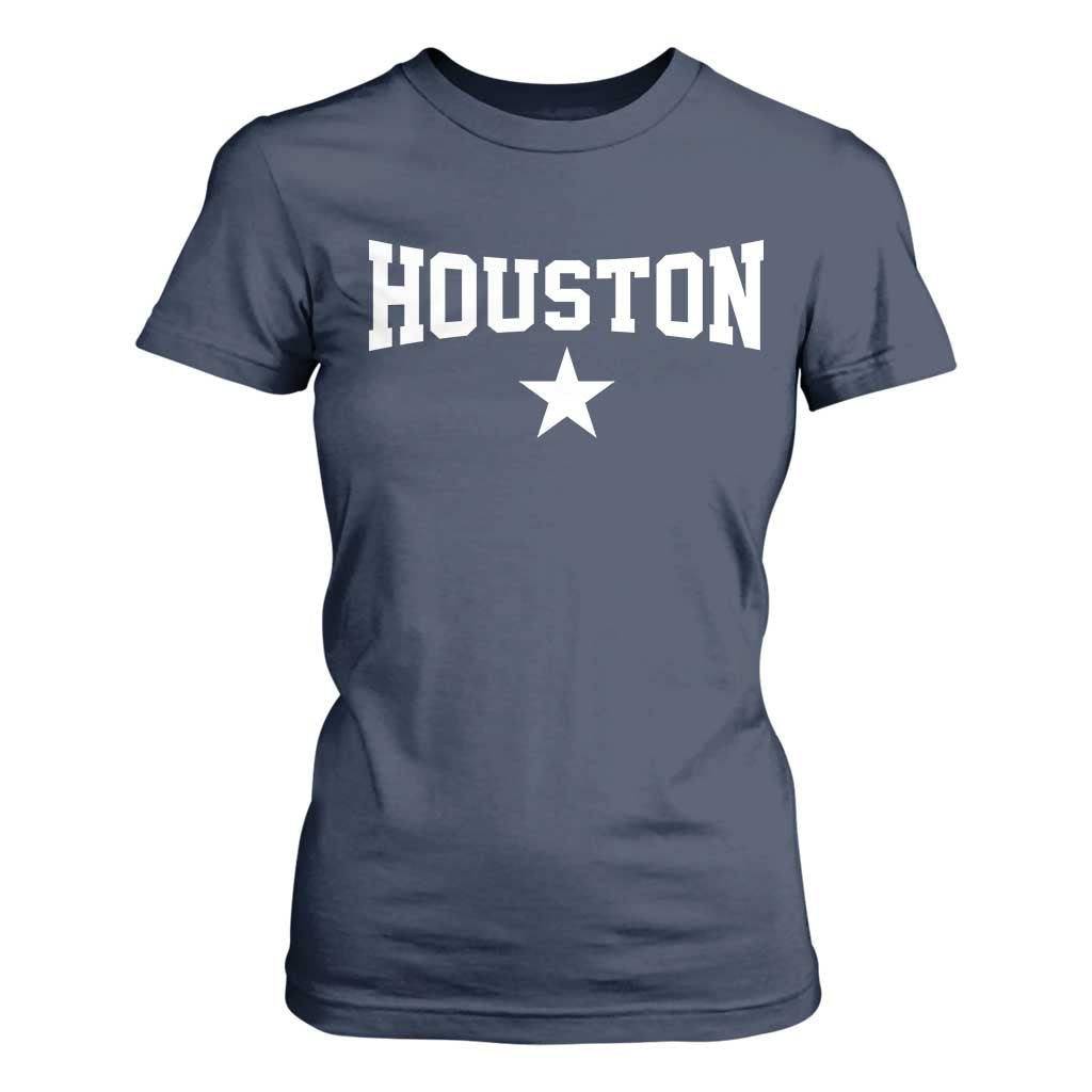 Vintage Houston T Shirt For Women Retro Texas Throwback Athletic Sports Style 80s 90s TS10 Navy Print Your Wear