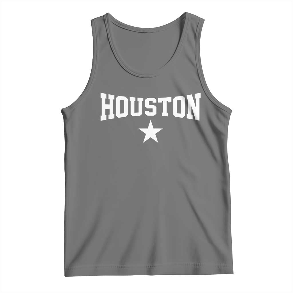 Vintage Houston Tank Top Retro Texas Throwback Athletic Sports Style 80s 90s TS10 Black Heather Print Your Wear