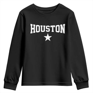 Vintage Houston Youth Sweatshirt Retro Texas Throwback Athletic Sports Style 80s 90s TS10 Black Print Your Wear