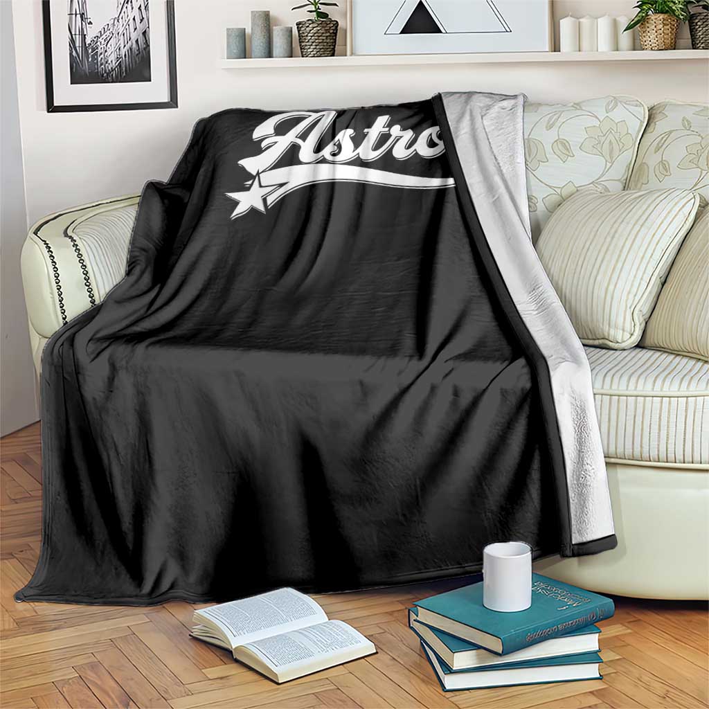 Vintage Astro Script Name Throw Blanket Texas Vintage Sports Jersey Style 80s 90s TS10 Print Your Wear