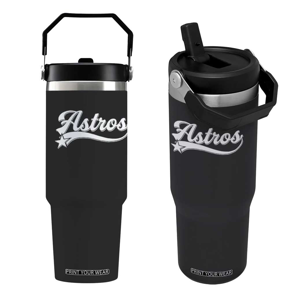 Vintage Astro Script Name Flip Straw Tumbler Texas Vintage Sports Jersey Style 80s 90s TS10 One Size: 30 oz Black Print Your Wear