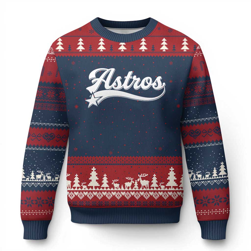 Vintage Astro Script Name Ugly Christmas Sweater Texas Vintage Sports Jersey Style 80s 90s TS10 Navy Red Print Your Wear