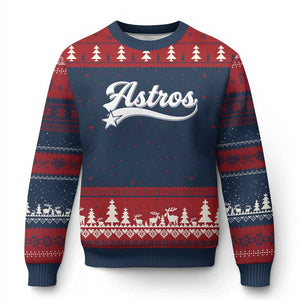 Vintage Astro Script Name Ugly Christmas Sweater Texas Vintage Sports Jersey Style 80s 90s TS10 Navy Red Print Your Wear