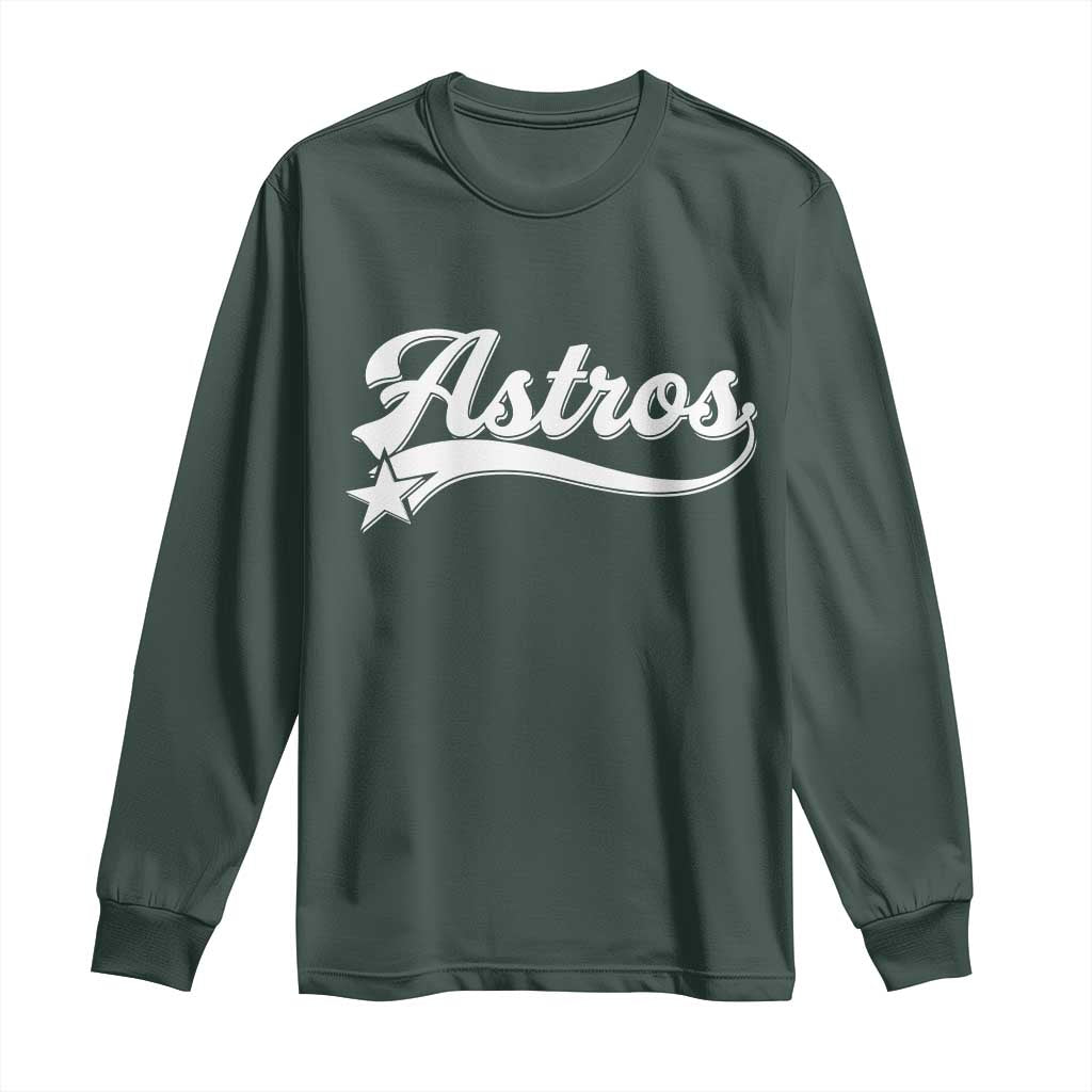 Vintage Astro Script Name Long Sleeve Shirt Texas Vintage Sports Jersey Style 80s 90s TS10 Dark Forest Green Print Your Wear