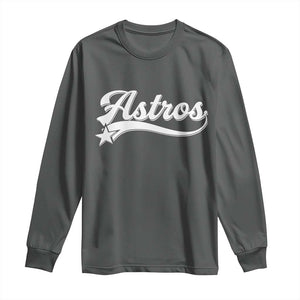 Vintage Astro Script Name Long Sleeve Shirt Texas Vintage Sports Jersey Style 80s 90s TS10 Dark Heather Print Your Wear