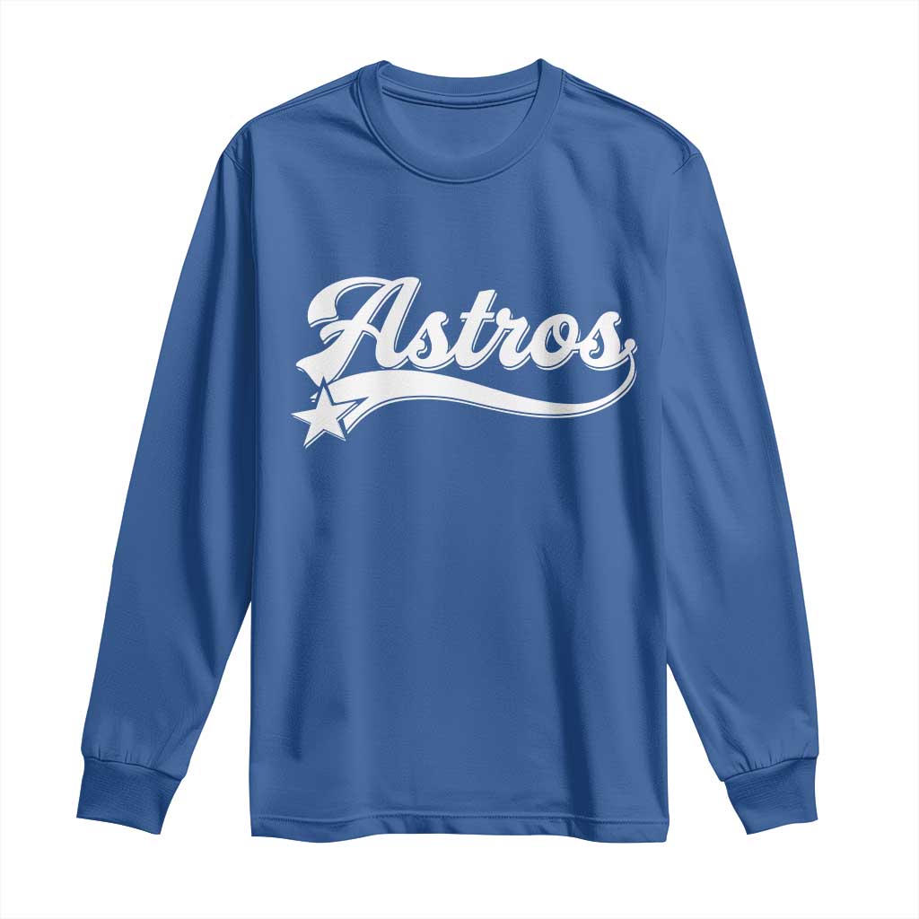 Vintage Astro Script Name Long Sleeve Shirt Texas Vintage Sports Jersey Style 80s 90s TS10 Royal Blue Print Your Wear