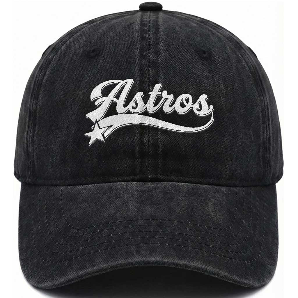 Vintage Astro Script Name Washed Cotton Baseball Cap Texas Vintage Sports Jersey Style 80s 90s TS10 Print Your Wear