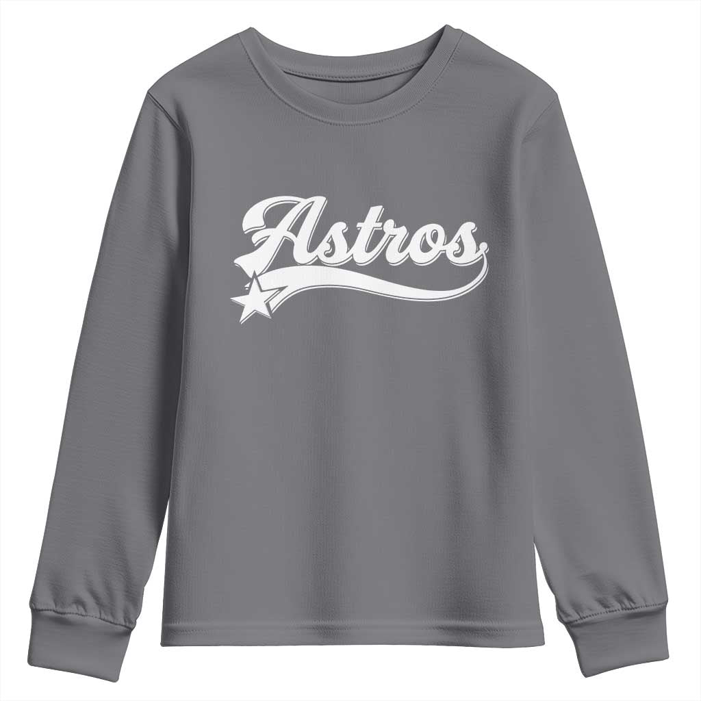 Vintage Astro Script Name Youth Sweatshirt Texas Vintage Sports Jersey Style 80s 90s TS10 Charcoal Print Your Wear