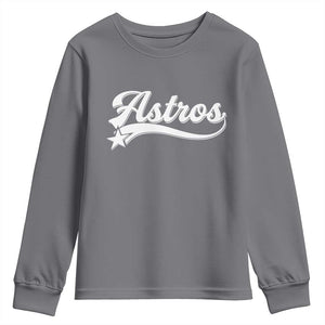 Vintage Astro Script Name Youth Sweatshirt Texas Vintage Sports Jersey Style 80s 90s TS10 Charcoal Print Your Wear