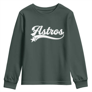 Vintage Astro Script Name Youth Sweatshirt Texas Vintage Sports Jersey Style 80s 90s TS10 Dark Forest Green Print Your Wear