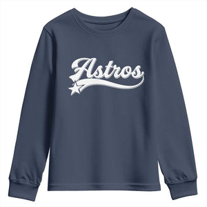 Vintage Astro Script Name Youth Sweatshirt Texas Vintage Sports Jersey Style 80s 90s TS10 Navy Print Your Wear