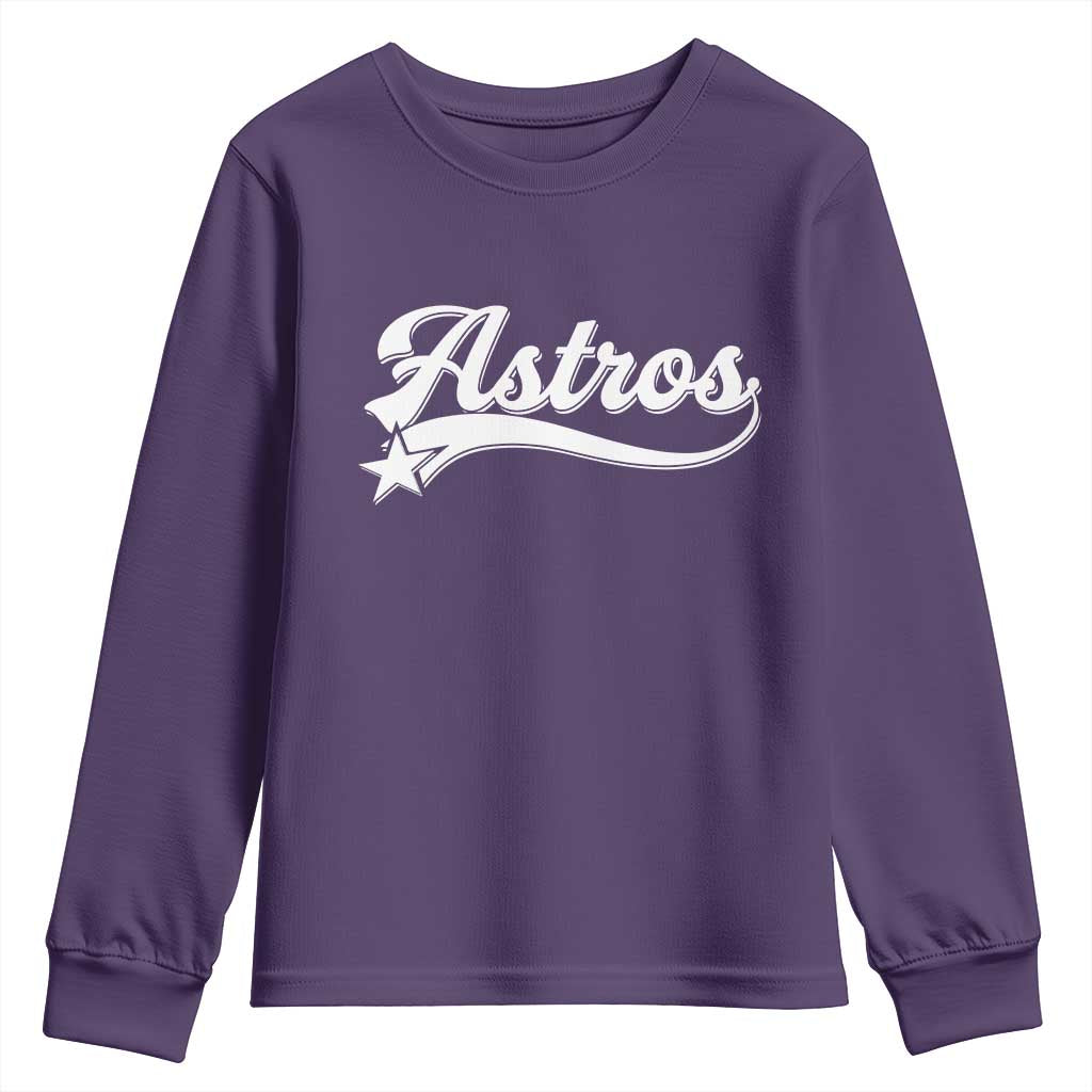 Vintage Astro Script Name Youth Sweatshirt Texas Vintage Sports Jersey Style 80s 90s TS10 Purple Print Your Wear